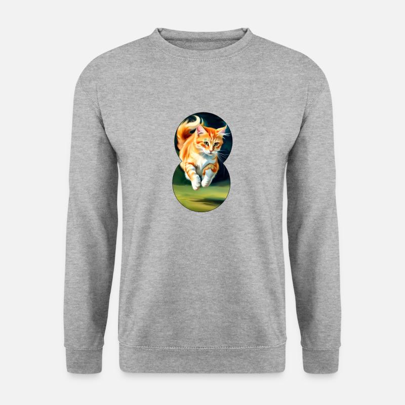 Running cat 3 - Unisex Pullover - Weißgrau meliert