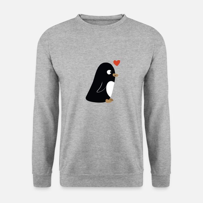 Pinguinpaar2 - Unisex Pullover - Weißgrau meliert