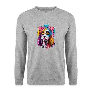 Graffiti Street Art Spray Colors Cool Artist Retro - Unisex Sweatshirt - salt & pepper - Front - Alina (178cm) & Michal (187cm)