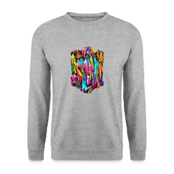 Graffiti Street Art Spray Colors Cool Artist Retro - Unisex Sweatshirt - salt & pepper - Front - Alina (178cm) & Michal (187cm)