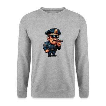 Police du cigare - Sweat-shirt Unisexe - gris chiné - Devant - Alina (178cm) & Michal (187cm)