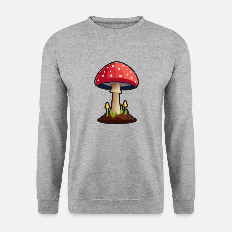 mushroom - Unisex Pullover - Weißgrau meliert