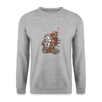 michael archangel saint christian angels saint snk - Unisex Sweatshirt - salt & pepper - Front - Alina (178cm) & Michal (187cm)