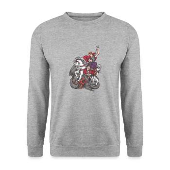 michael archangel saint christian angels saint snk - Unisex Sweatshirt - salt & pepper - Front - Alina (178cm) & Michal (187cm)