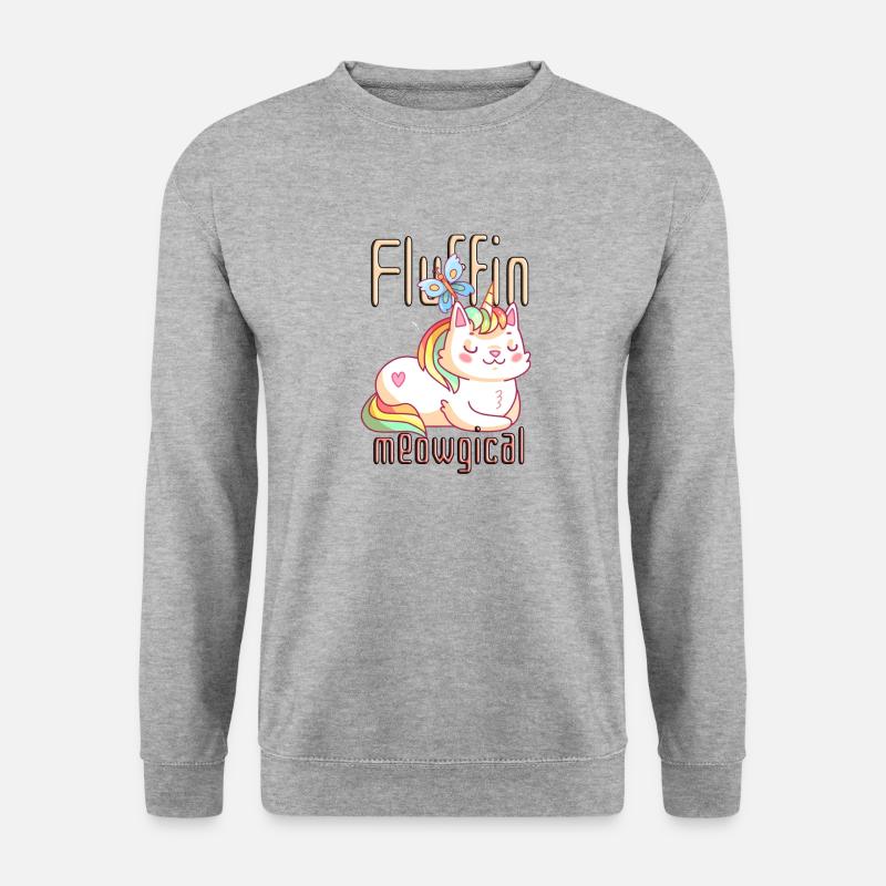 Fluffin Meowgical - Unisex Pullover - Weißgrau meliert