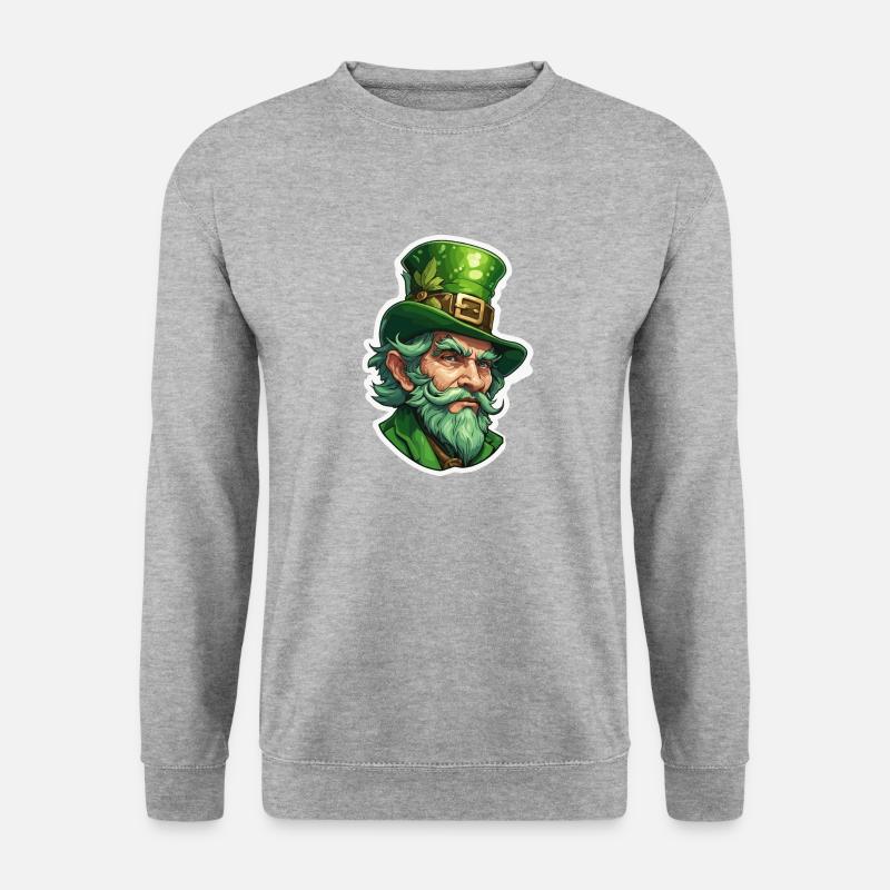 Leprechaun / Leprechaun / Vert / Gingembre / Irlande - Sweat-shirt Unisexe - gris chiné