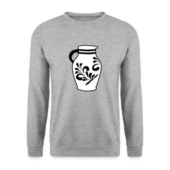 Bembel - Der original Frankfurter Apfelweinbembel - Unisex Pullover - Weißgrau meliert - Vorne - Alina (178cm) & Michal (187cm)