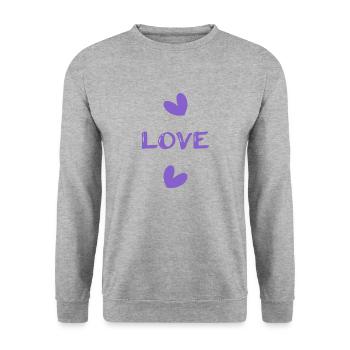 PAAR. ICH HABE GERADE GEHEIRATET. Junggesellinnenabschied. VALENTINSTAG. MARIES - Unisex Pullover - Weißgrau meliert - Vorne - Alina (178cm) & Michal (187cm)