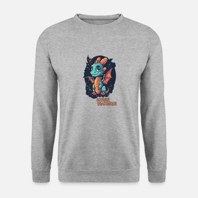 Drakonisches Lächeln - Unisex Pullover - Weißgrau meliert