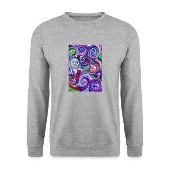 Magic Spirals - Unisex Pullover - Weißgrau meliert - Vorne - Alina (178cm) & Michal (187cm)