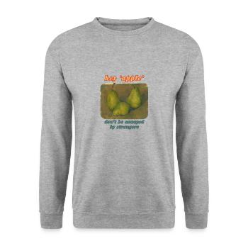 Hey Apple - Ne soyez pas ennuyé par des inconnus - Sweat-shirt Unisexe - gris chiné - Devant - Alina (178cm) & Michal (187cm)