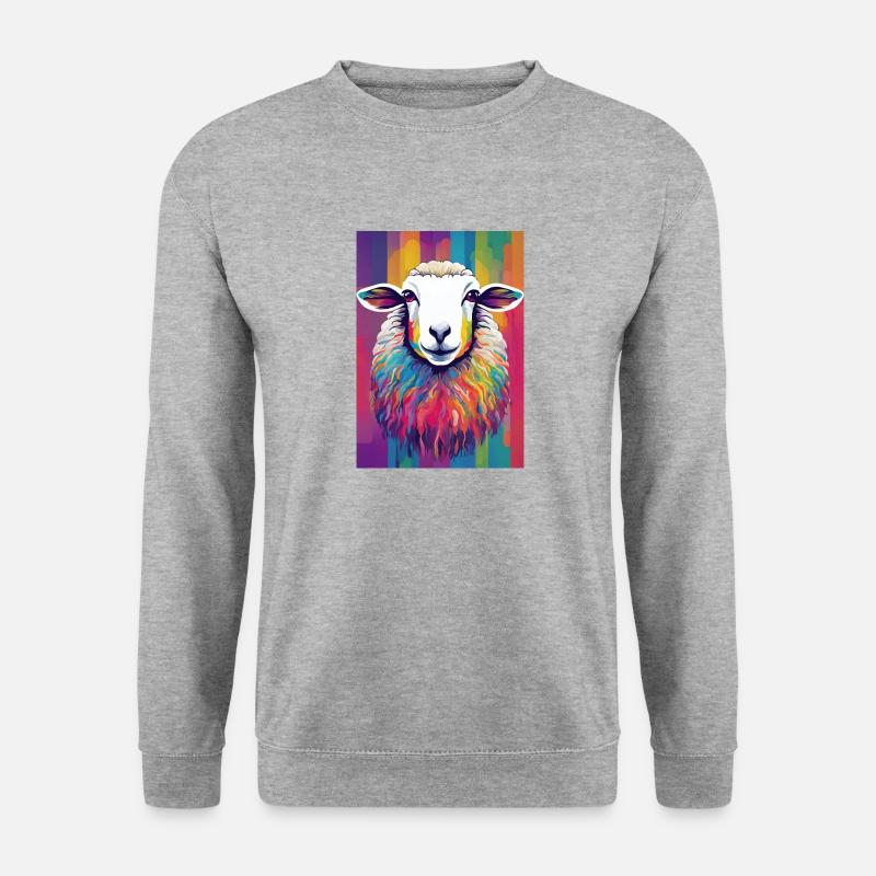 Buntes Schaf - Unisex Pullover - Weißgrau meliert