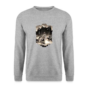 Computer-PC-Spieltechnologie Gamer-Gaming Modern - Unisex Pullover - Weißgrau meliert - Vorne - Alina (178cm) & Michal (187cm)