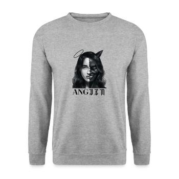 AngDem - Sweat-shirt Unisexe - gris chiné - Devant - Alina (178cm) & Michal (187cm)