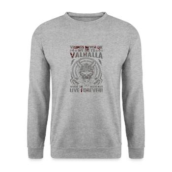 Scandinavie nordique rétro viking mythologie mystique - Sweat-shirt Unisexe - gris chiné - Devant - Alina (178cm) & Michal (187cm)
