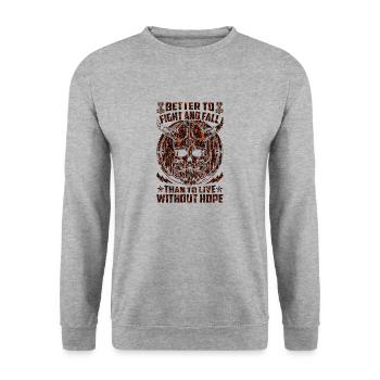 Scandinavie nordique rétro viking mythologie mystique - Sweat-shirt Unisexe - gris chiné - Devant - Alina (178cm) & Michal (187cm)