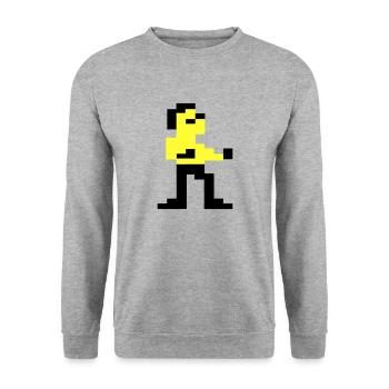 Martial Pixelart of Pixelii - Unisex Sweatshirt - salt & pepper - Front - Alina (178cm) & Michal (187cm)