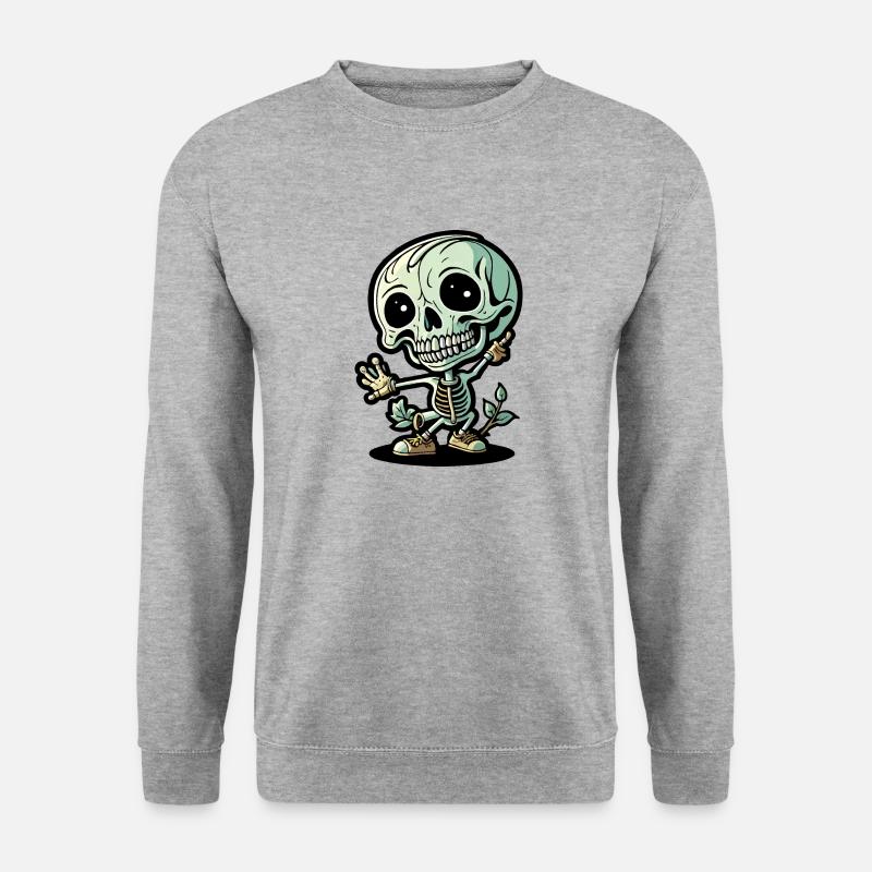 Skelett - Unisex Pullover - Weißgrau meliert
