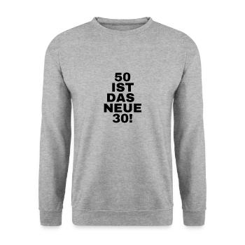 50th Birthday - Unisex Sweatshirt - salt & pepper - Front - Alina (178cm) & Michal (187cm)