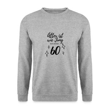 60th birthday - Unisex Sweatshirt - salt & pepper - Front - Alina (178cm) & Michal (187cm)