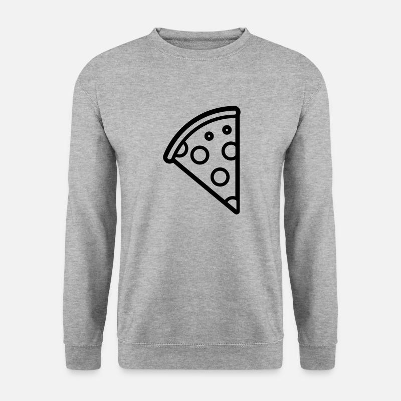 Pizzastück - Unisex Pullover - Weißgrau meliert