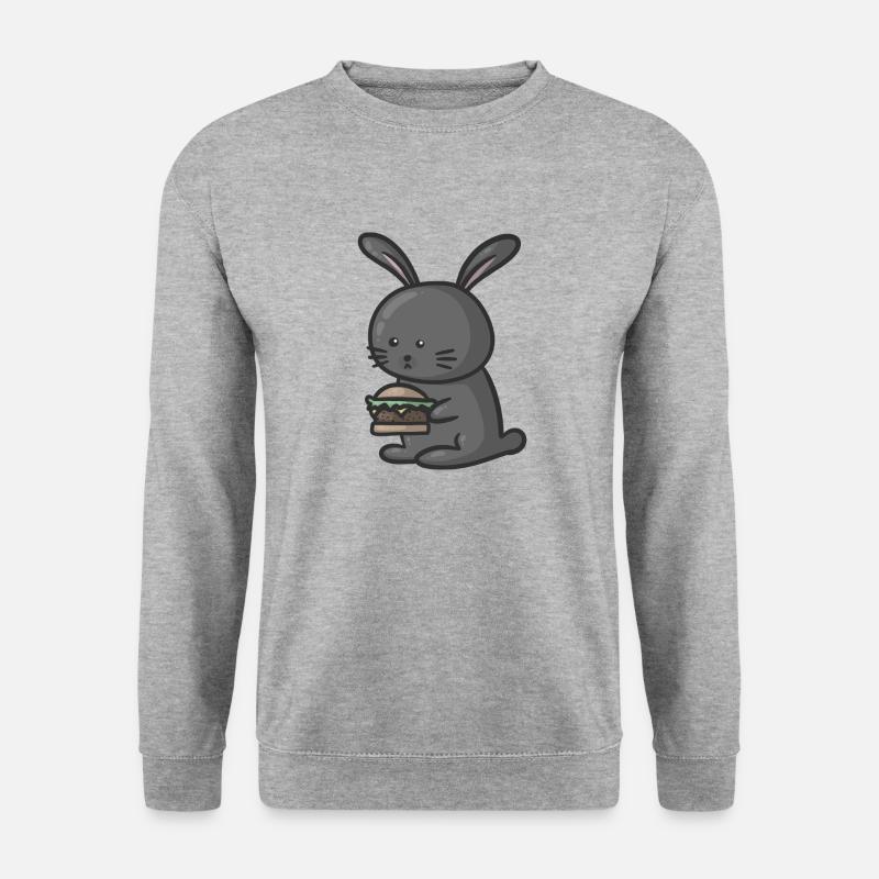 Kaninchen - Unisex Pullover - Weißgrau meliert