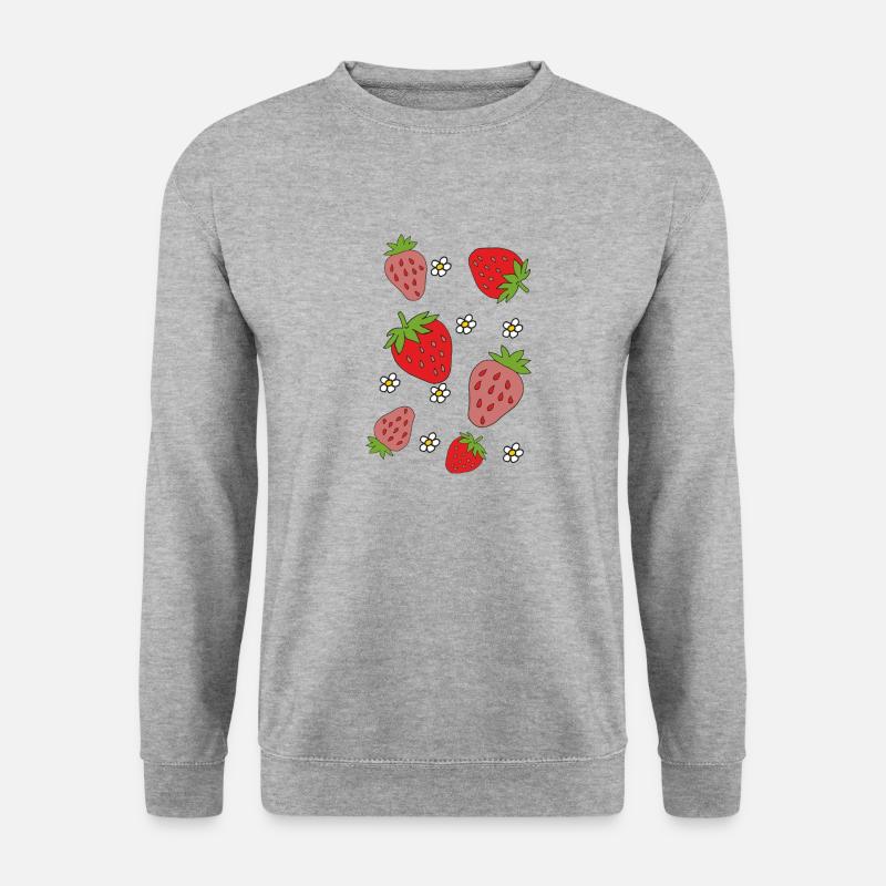 erdbeeren - Unisex Pullover - Weißgrau meliert