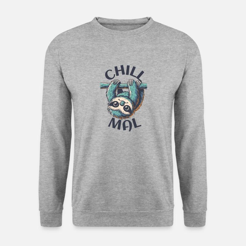 Chill mal - Unisex Pullover - Weißgrau meliert