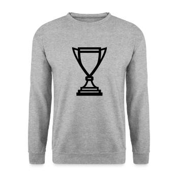 trophy - Unisex Sweatshirt - salt & pepper - Front - Alina (178cm) & Michal (187cm)