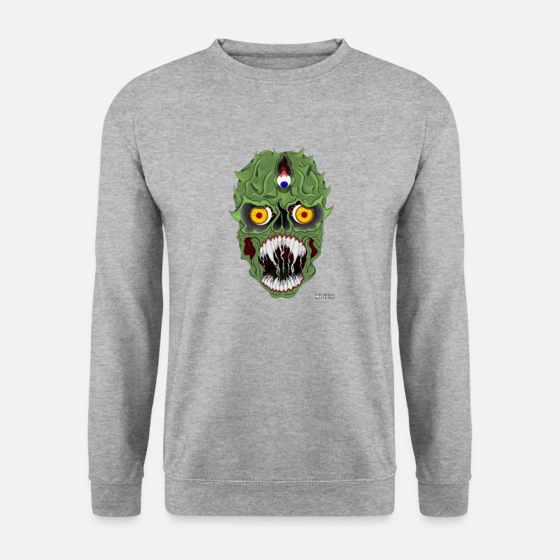 Zombie alien - Unisex Pullover - Weißgrau meliert