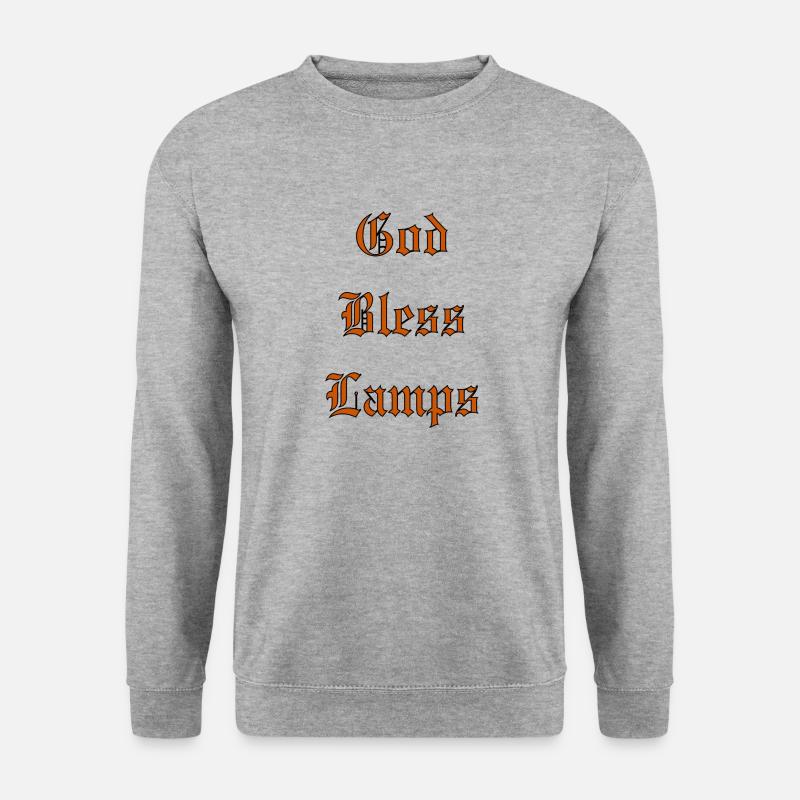 GodBlessLamps - Unisex Pullover - Weißgrau meliert