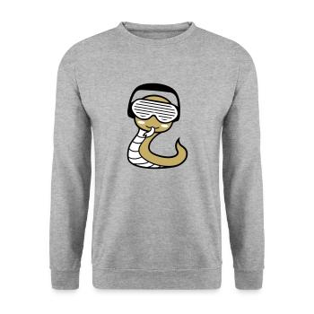 Cute Headphones Party Club Music Fun - Unisex Sweatshirt - salt & pepper - Front - Alina (178cm) & Michal (187cm)