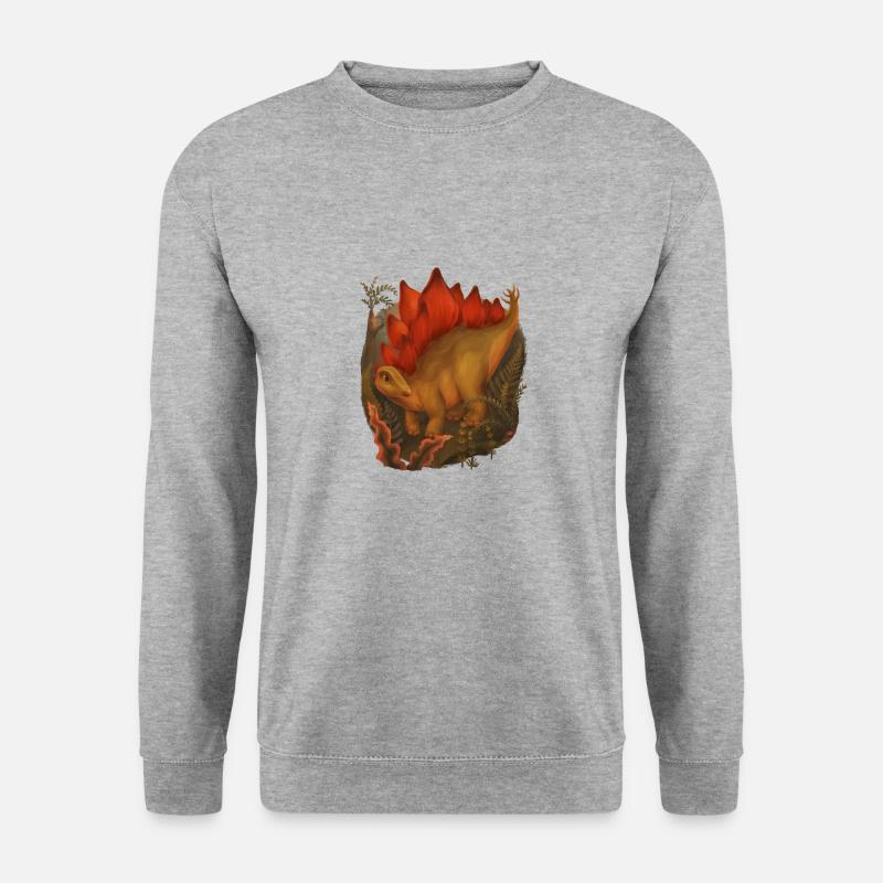Stegosaurus - Unisex Pullover - Weißgrau meliert