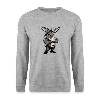 Bande dessinée de l’âne - Sweat-shirt Unisexe - gris chiné - Devant - Alina (178cm) & Michal (187cm)