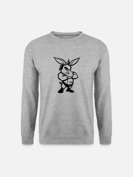 esel comic - Unisex Pullover - Weißgrau meliert