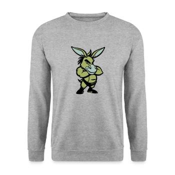 Bande dessinée de l’âne - Sweat-shirt Unisexe - gris chiné - Devant - Alina (178cm) & Michal (187cm)