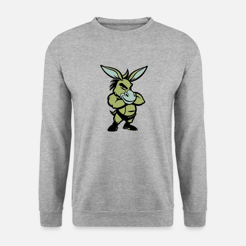 esel comic - Unisex Pullover - Weißgrau meliert