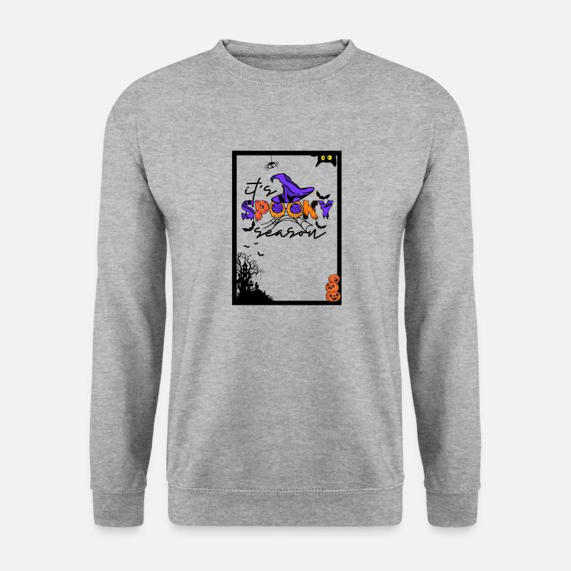 Es ist die gruselige Jahreszeit - Unisex Pullover - Weißgrau meliert