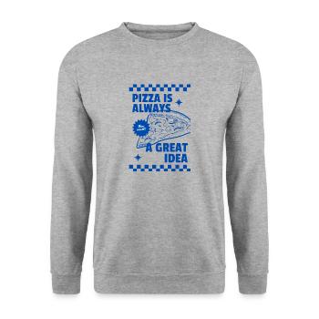 La pizza est toujours une bonne idée - Sweat-shirt Unisexe - gris chiné - Devant - Alina (178cm) & Michal (187cm)