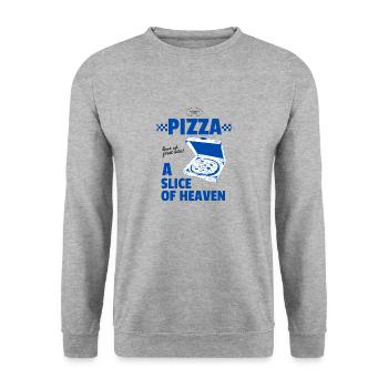 Pizza - A Slice of Heaven - Unisex Sweatshirt - salt & pepper - Front - Alina (178cm) & Michal (187cm)