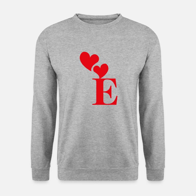 Letter e red heart - Unisex Sweatshirt - salt & pepper