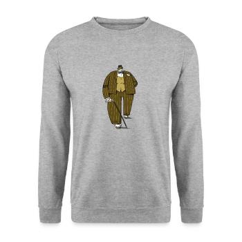 poirot - Sweat-shirt Unisexe - gris chiné - Devant - Alina (178cm) & Michal (187cm)