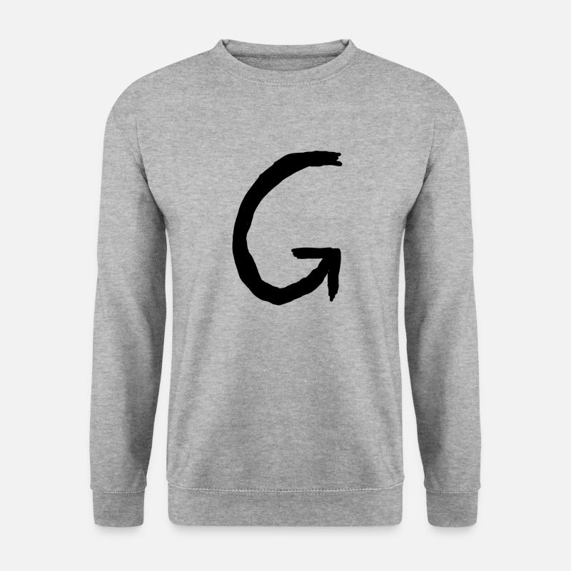 Buchstabe G - Unisex Pullover - Weißgrau meliert
