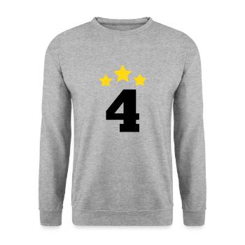 4 Year Star - 4th Anniversary Gift - Unisex Sweatshirt - salt & pepper - Front - Alina (178cm) & Michal (187cm)