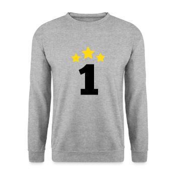 1 an étoile - cadeau de 1e anniversaire - Sweat-shirt Unisexe - gris chiné - Devant - Alina (178cm) & Michal (187cm)