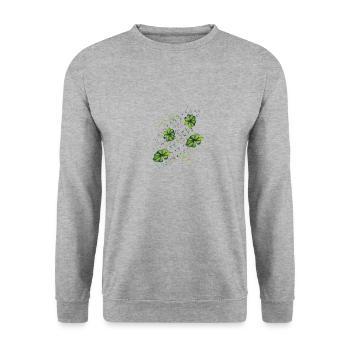 KleeBlatt - Unisex Pullover - Weißgrau meliert - Vorne - Alina (178cm) & Michal (187cm)