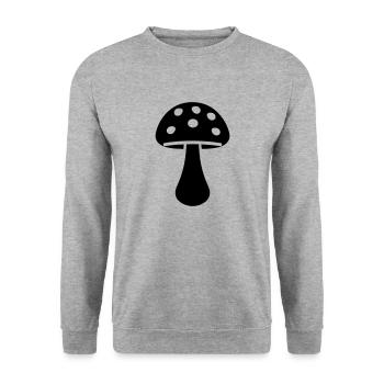 Mushroom - Unisex Sweatshirt - salt & pepper - Front - Alina (178cm) & Michal (187cm)