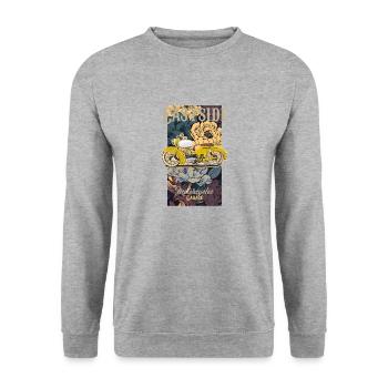 Sparrow (yellow) // Illustration - Unisex Sweatshirt - salt & pepper - Front - Alina (178cm) & Michal (187cm)