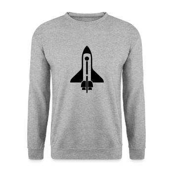 Fusée - Sweat-shirt Unisexe - gris chiné - Devant - Alina (178cm) & Michal (187cm)