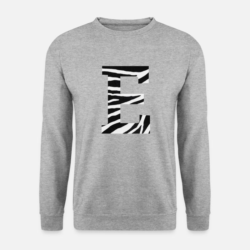 Buchstabe e zebra - Unisex Pullover - Weißgrau meliert